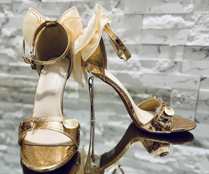 Golden Bloom Couture Sandals - View 6