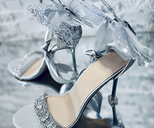 Silver Butterfly Dreams Couture Heels - View 3