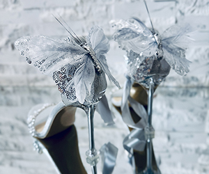 Silver Butterfly Dreams Couture Heels - View 4