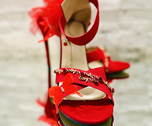 Scarlet Bloom Couture Stiletto Sandals - View 2