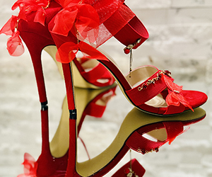 Scarlet Bloom Couture Stiletto Sandals - View 3