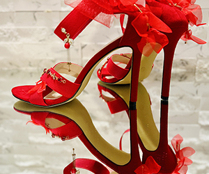 Scarlet Bloom Couture Stiletto Sandals - View 5