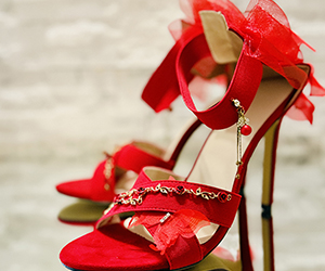 Scarlet Bloom Couture Stiletto Sandals - View 6