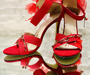 Scarlet Bloom Couture Stiletto Sandals - View 7