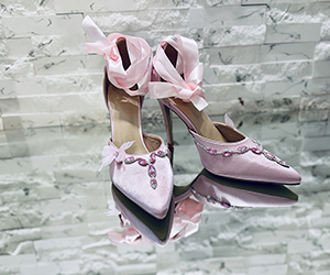 Blush Butterfly Crystal Couture Heels - View 1
