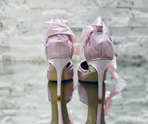 Blush Butterfly Crystal Couture Heels - View 5