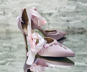 Blush Butterfly Crystal Couture Heels - View 6