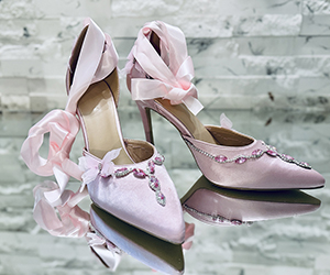 Blush Butterfly Crystal Couture Heels - View 7