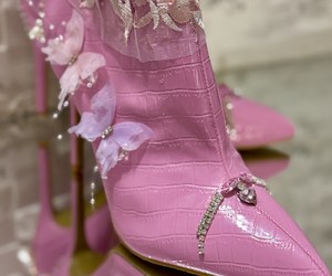 Butterfly Reverie — A crystal toe ornament and pearl accents sparkle against the glossy crocodile-embossed finish.